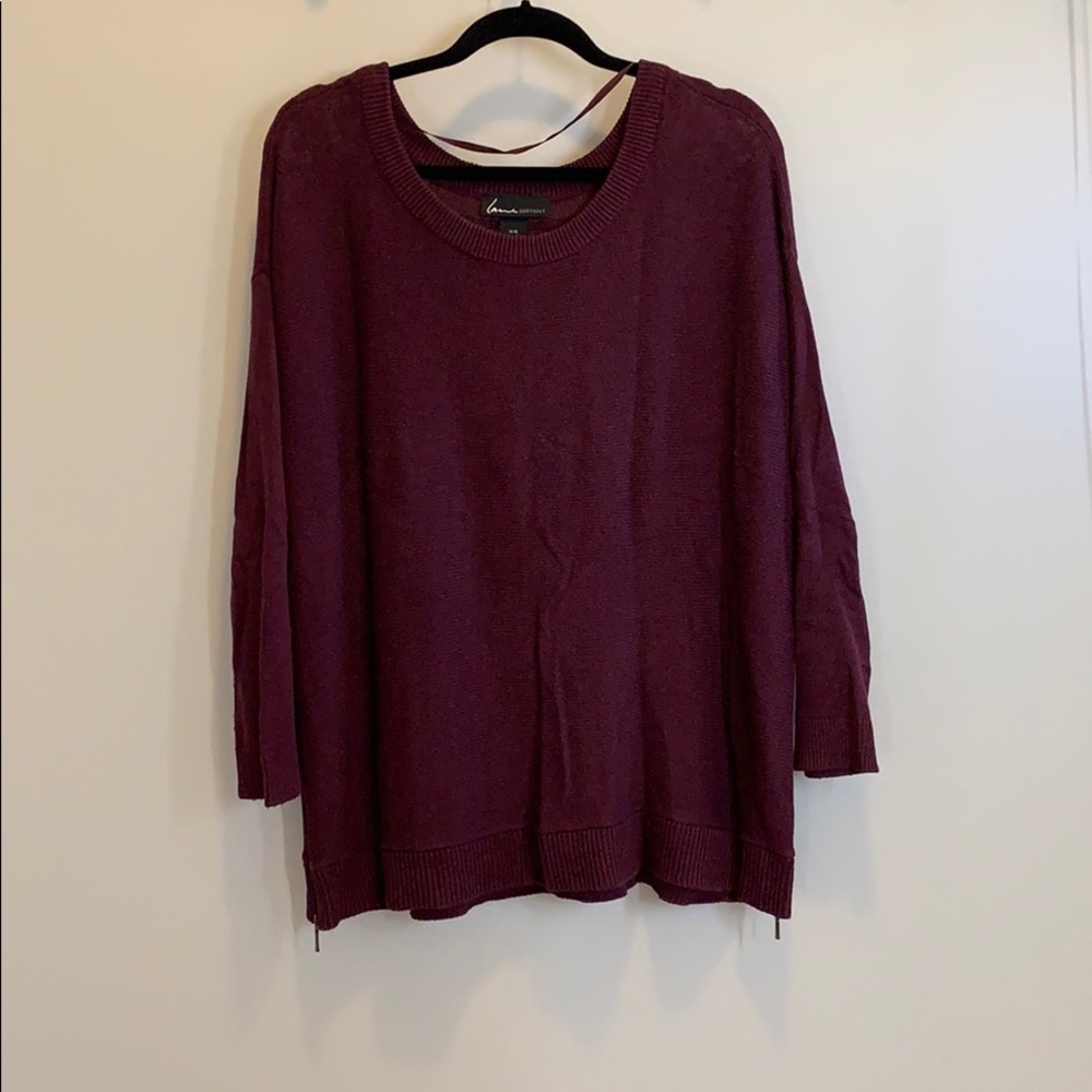 Lane Bryant crew neck sweater in maroon